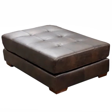 9945 Ottoman in Poncho Walnut Top Grain Leather